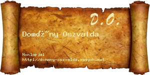 Domány Oszvalda névjegykártya